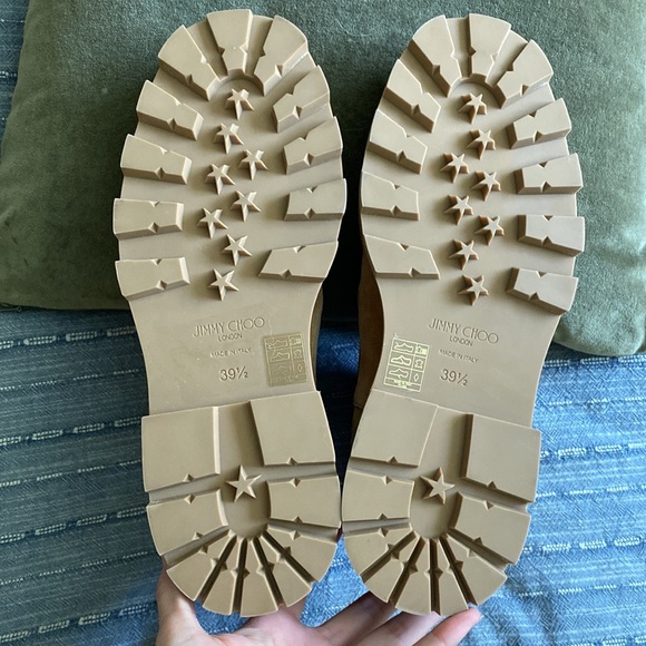 JIMMY CHOO Tan Clayton Chelsea Boots Suede Ankle-high Caramel Size 39.5 EU - Picture 16 of 16